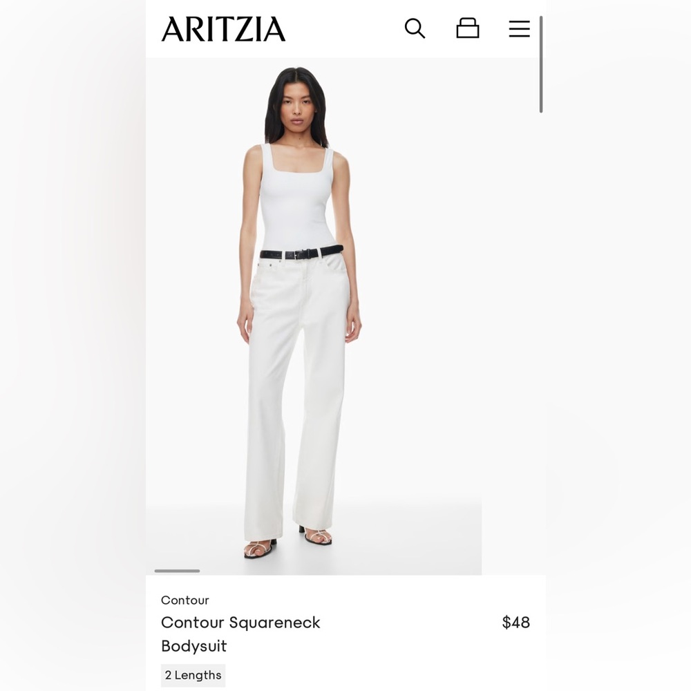Brand New Artizia Babaton White Ribbed Bodysuit